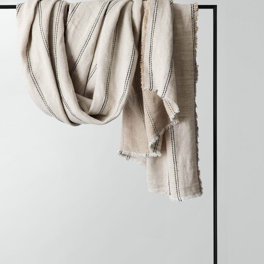 Heavyweight Linen Throw in Ana