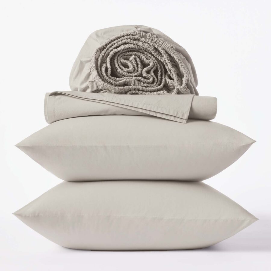 Stone Classic Percale Bedding Sheet Set for Everyday Comfort