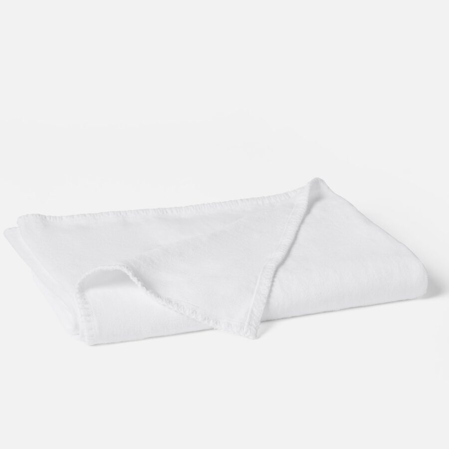 White Classic Linen Throw Blanket for Everyday Comfort