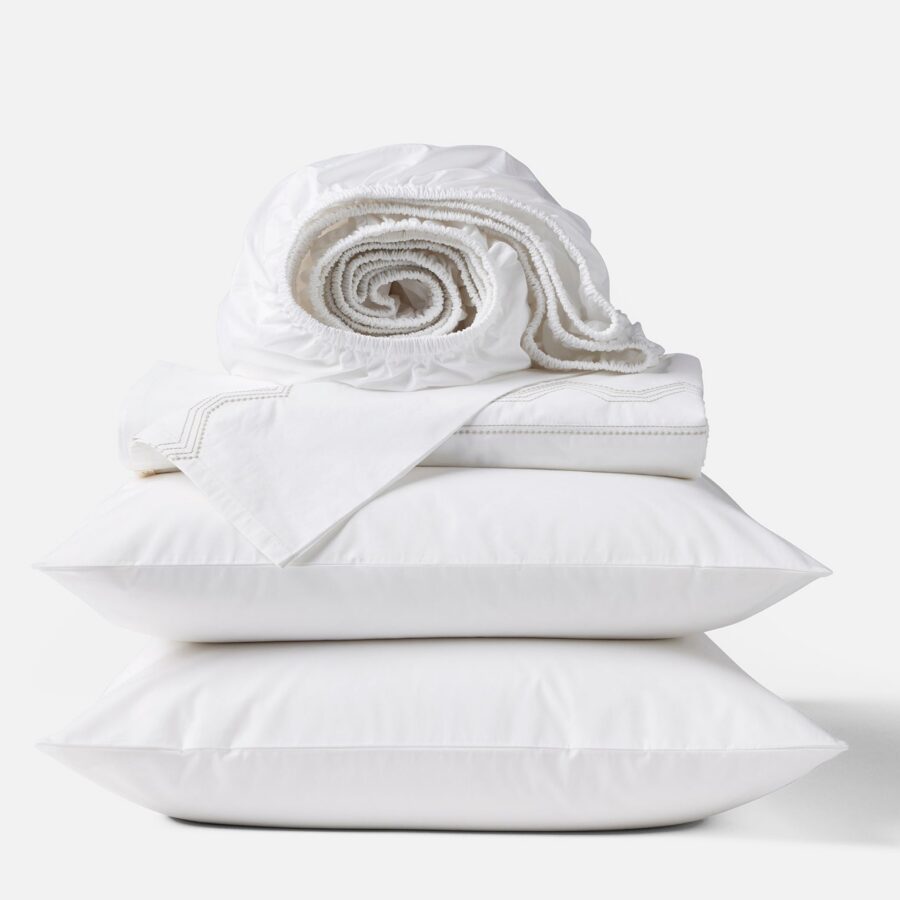 White Classic Percale Bedding Sheet Set for Style 2
