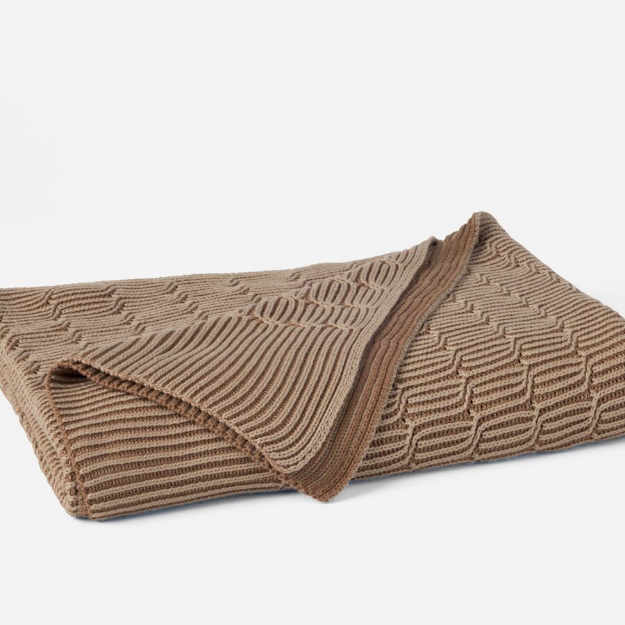 Fawn Knitted Textile Throw Blanket for Everyday Comfort