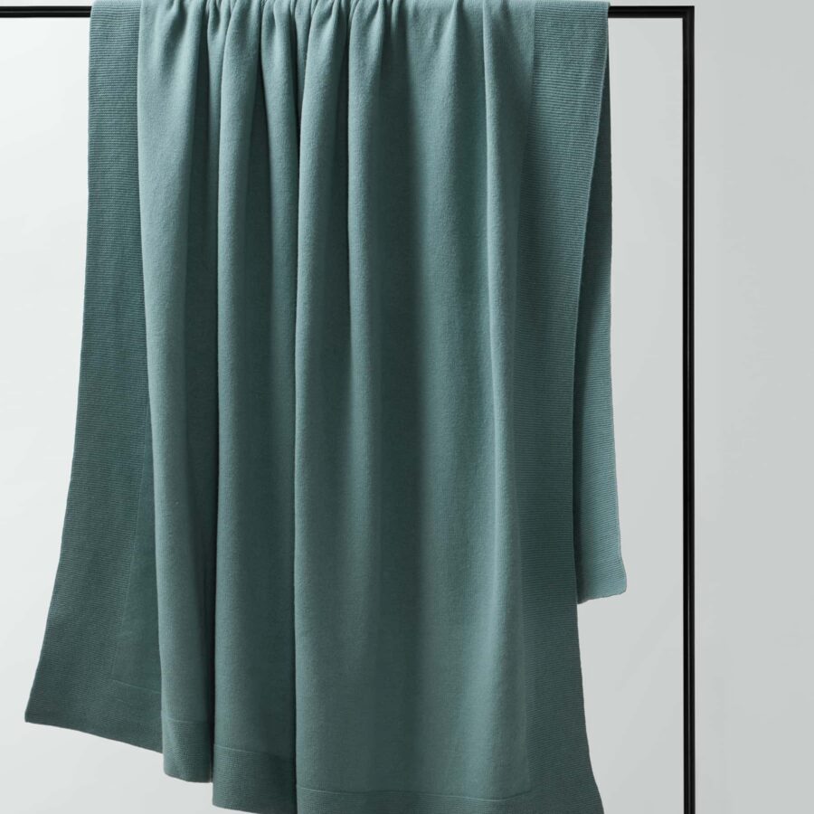 Soft Merino Wool Throw in Bluestone