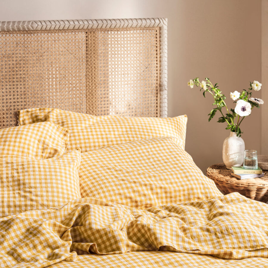 Gingham Linen Pillowcase Pair Collection