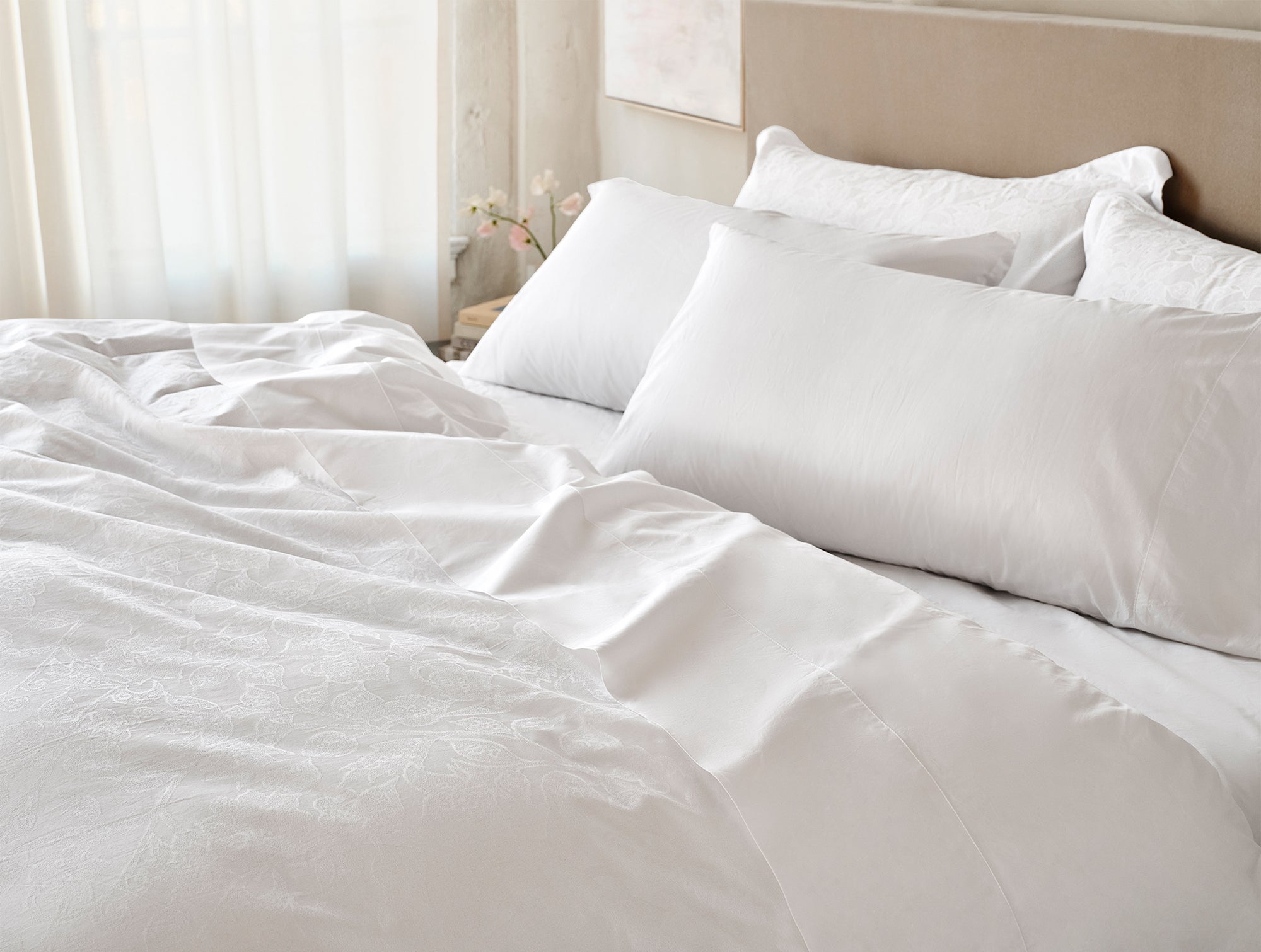 White Classic Percale Bedding Sheet Set for Everyday Comfort - Image 2