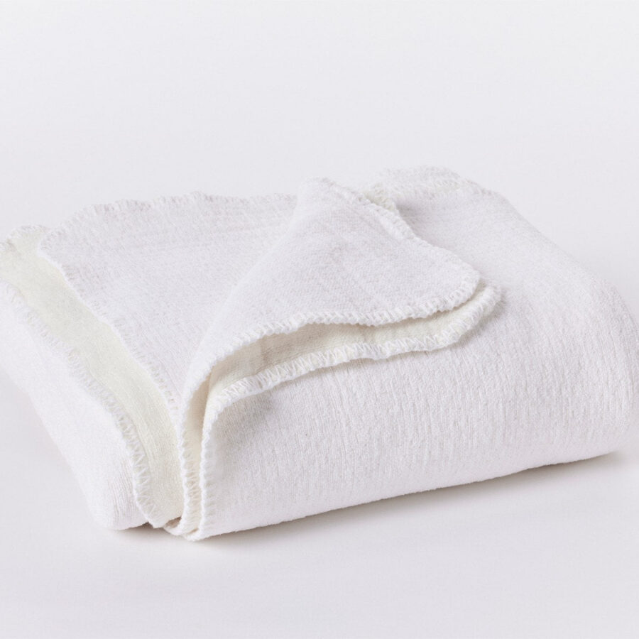 White Classic Cotton Throw Blanket for Everyday Comfort