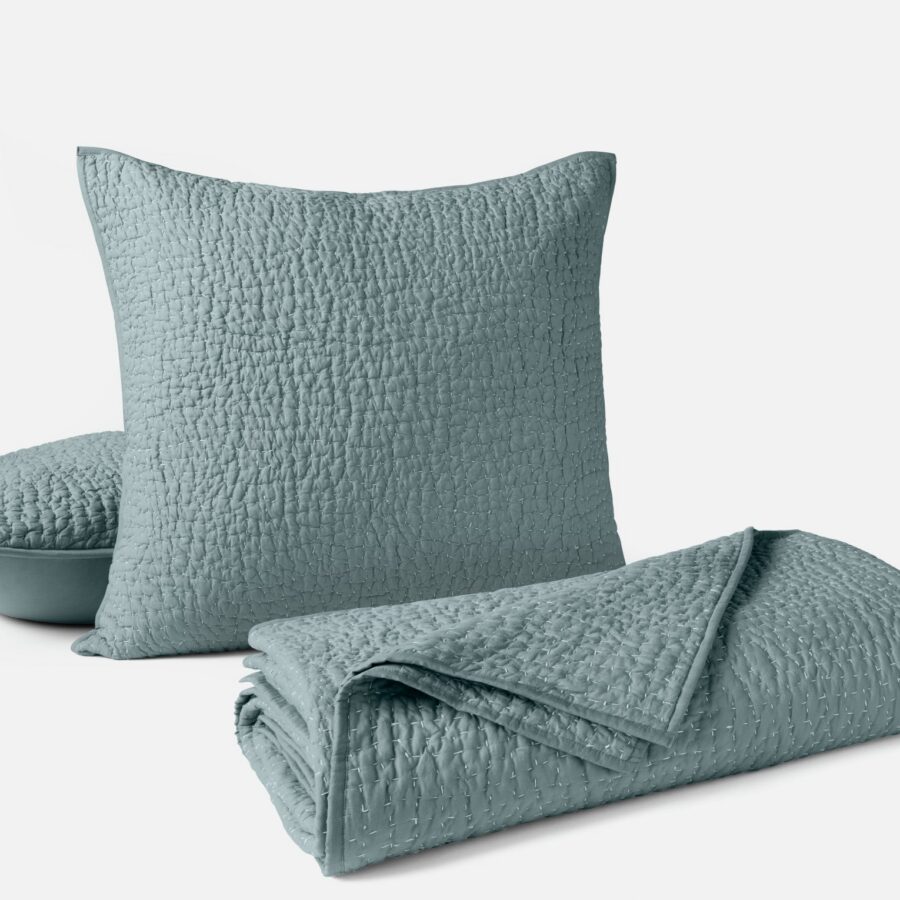 Pebble Handstitched Textile Quilt Set for Everyday Comfort